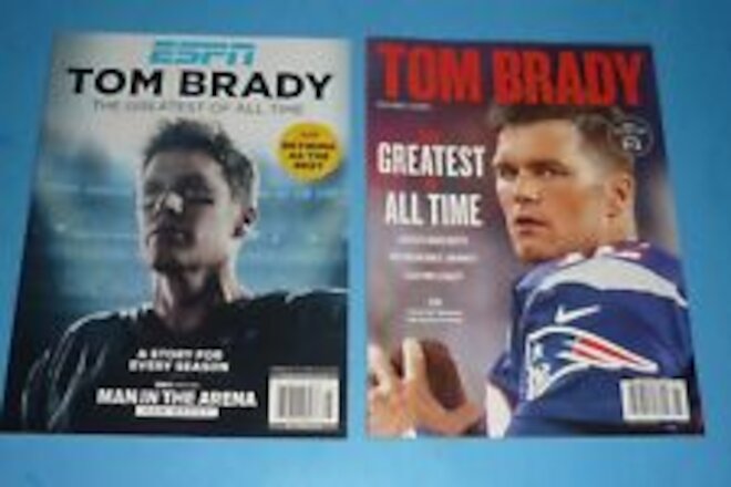 (2)TOM BRADY MAGAZINE LOT - GREATEST OF ALL TIME - CENTENNIAL / ESPN - BRAND NEW