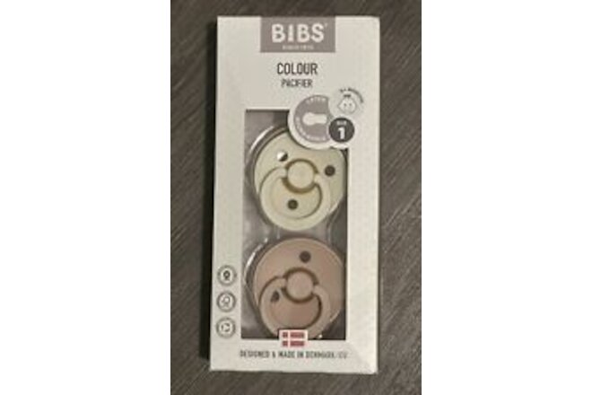 Bibs Color Round Pacifier 2 pack Latex Ivory Blush 0-6 Months