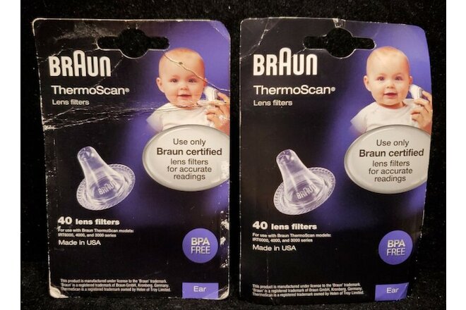 2 Pack Braun LF20 THERMOSCAN Lens Filters 40 Each BPA FREE  IRT6000  4000  3000