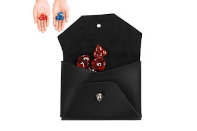 Dice Pouch Bag Pocket-Size PU Leather Card Holder Role Playing Dice Mini Purses
