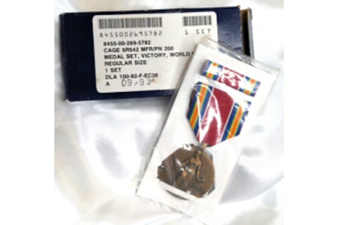 NOS Victory World War II Medal & Ribbon Bar Campaign Victory Set WW2