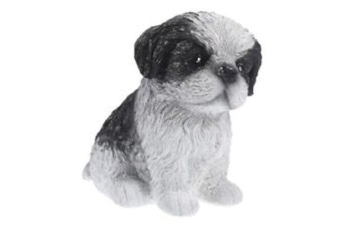LIFKOME Shih Tzu Ornament Doggy Toy Dog Scene Ornament Cute Dog Black,white