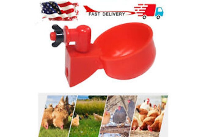 6x Automatic Chicken Water Cup Waterer Poultry Drinking Bowl Feeder Drinker Tool