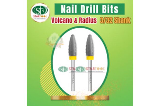 2 pcs of Startool Volcano Radius Nail Drill Carbide Bit Taper 3/32 [Pick Any]