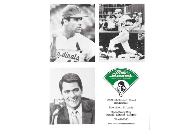 MIKE SHANNON ST. LOUIS CARDINALS RESTARAUNT PROMO PHOTO CARD & POST CARD