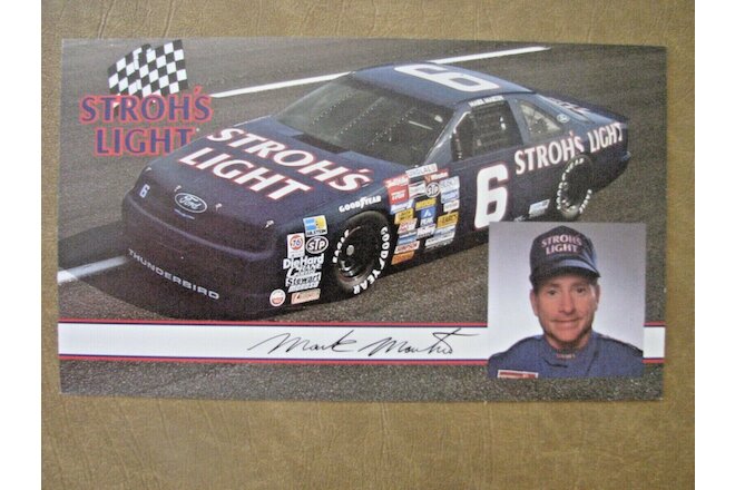 1989 Stroh's Mark Martin #6 Racing Team Photo Card 2 Sided (6 ea in a set) $5.00