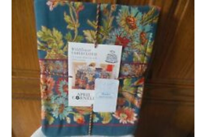RALPH LAUREN  - BLUE WILDFLOWERS SPRING TABLECLOTH - 70 INCH NEW