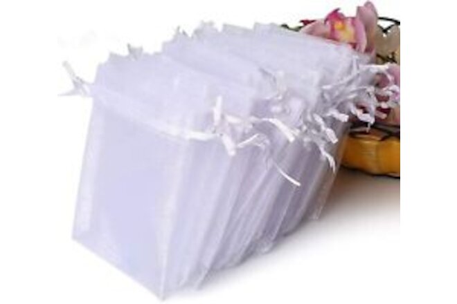 200PCS 5X7 Inch Organza Gift Bags Jewelry Party Wedding Favor Drawstring Pouch