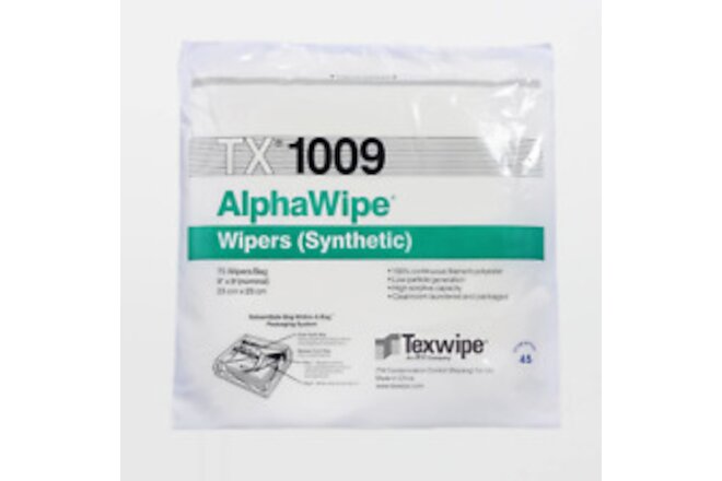 TX1009 Alphawipe Heavyweight Polyester Cleanroom Wiper, 9" X 9", White (Pack of