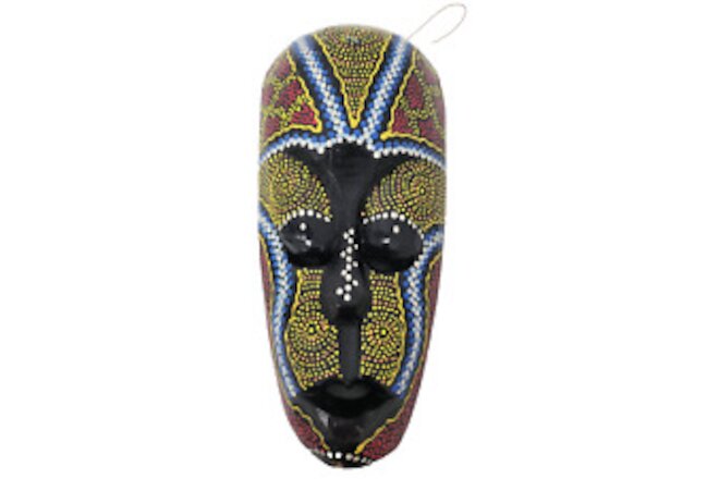 Wooden Hand Carved African Mask Wall Decor Dotted Design Tribal Folk Art NEW