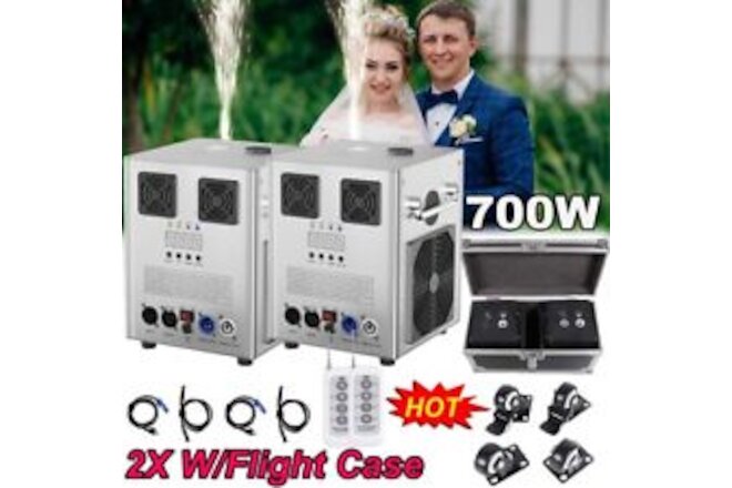 2X Cold Spark Machine 700W Stage Effect DMX Firework DJ Event Party Wedding&Case
