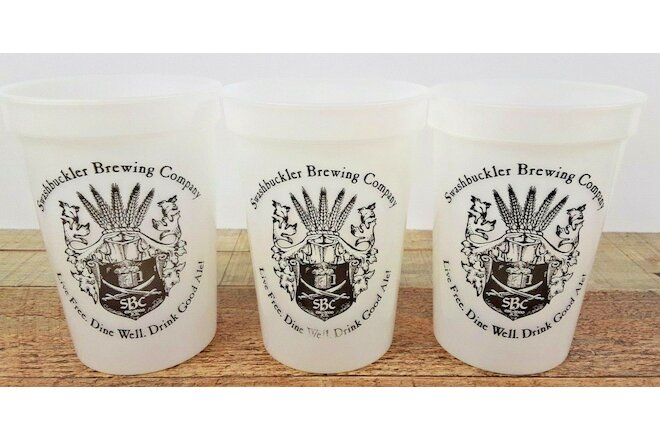 Lot of 3 Swashbuckler Brewing Company Plastic Collector Cups