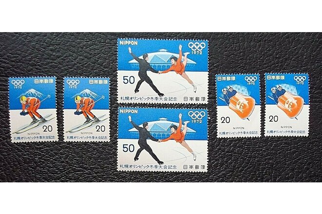 2 SETS of 1972 Japan Nippon Winter Olympics Stamps #1103 - 1105 MNH - free ship