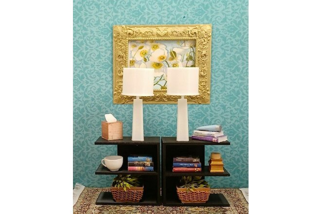 ⬛2 black NIGHTSTANDS side END tables FURNITURE décor ACCESSORY 1/6 for BARBIE