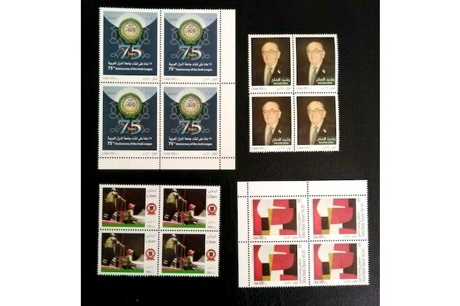 LEBANON All Different MNH 4 Sets Of Blocks Of 4 Stamps