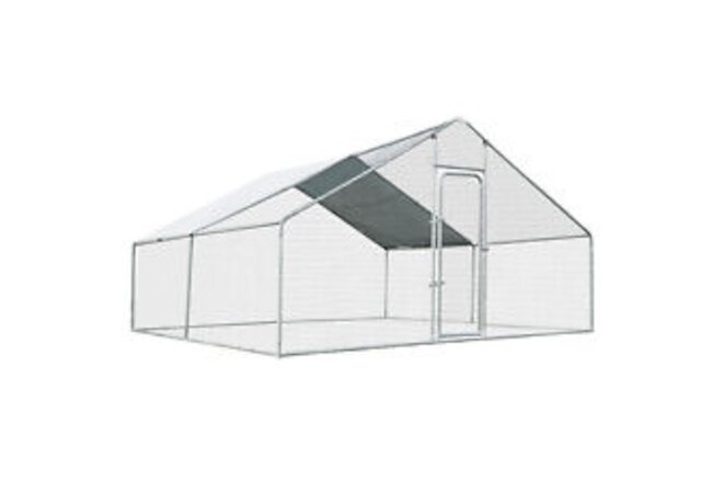 Large Walk In Chicken Coop Run House Shade Cage 13'x13' with Roof Cover Backyard