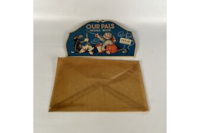 Vintage Our Pals Sewing Needle Book Dog Cat West Germany New In Org Wax Envelope