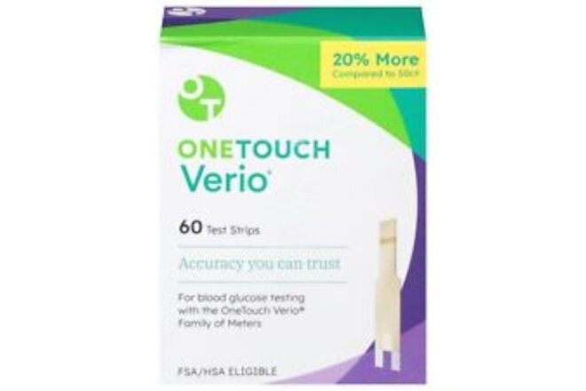 OneTouch Verio Blood Glucose Test Strips - 60ct (Exp. 10/31/2025)
