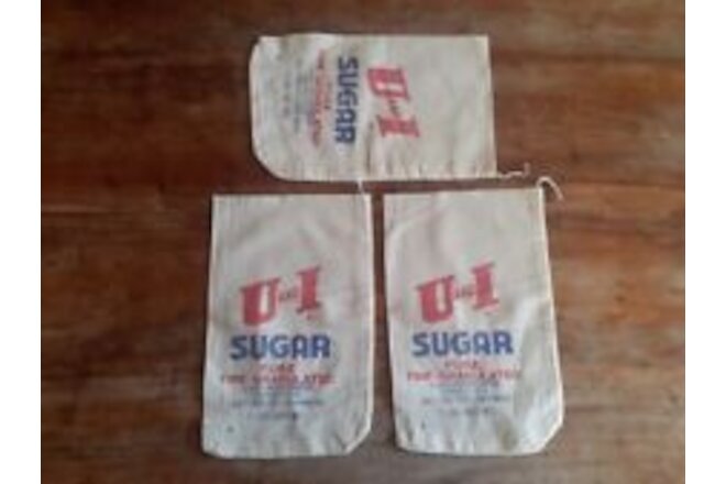 Vintage U and I Sugar Sacks 5 lb Utah Idaho Salt Lake City LOT OF 3 FREE SH