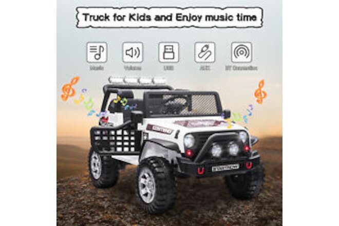 12V Kids Ride On Car Electric Vehicle Toy Truck Jeep 2-Seater w/Remote Control