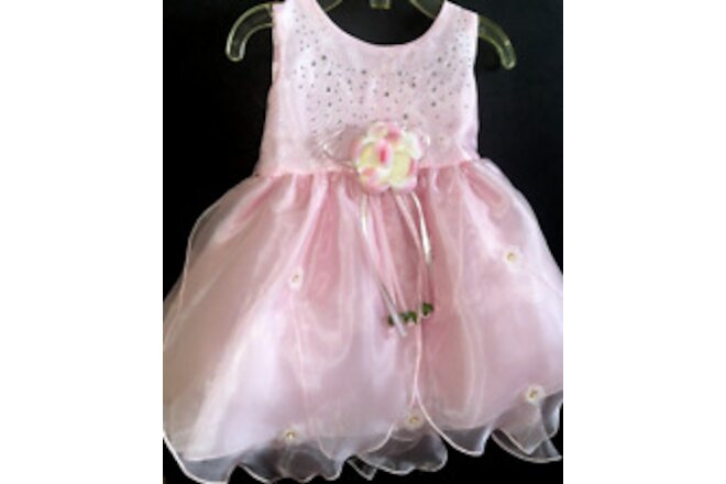 NWT  Baby  Pink Organza Special Occasion  Dress  Size  6-9 Mo. $49.95