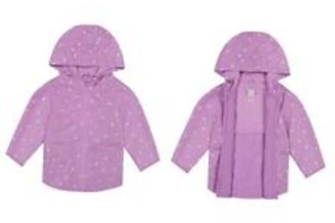 Baby Girls' Water-Resistant Rain Jacket with Hood 18 Months Lilac