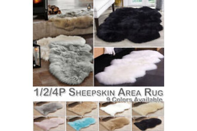 Fluffy Soft Faux Fur Area Rugs Thick Sheepskin Rug Shaggy Room Floor Mats Large