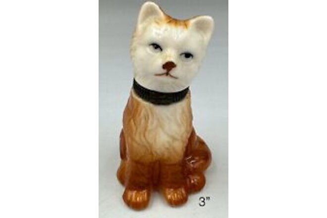 Orange Tabby Cat Kitten Hinged Ceramic Trinket Box  Granny Core Collectible