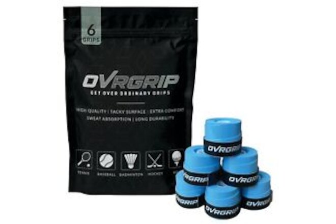 Premium Tennis Racket Grip Tape (6 Pack) - Light Sticky Tac - Tennis Overgrip...