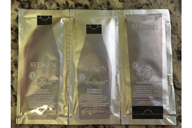 102 Pc Combo Redken TIME RESET Shampoo Conditioner Youth Revitalizer Travel Sz