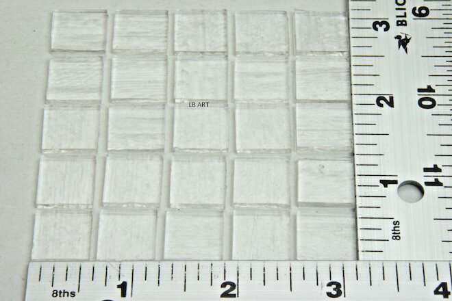 1101.30- 12 PIECES 1/2" x 1/2" CLEAR BULLSEYE 3mm THICK GLASS 90 COE COMPATIBLE