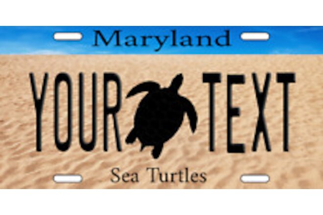 Maryland Personalized Custom License Plate Tag for Auto Sea Turtles
