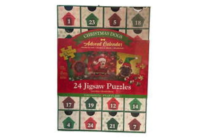 Christmas Dogs Holiday Advent Calendar, 24 Jigsaw Puzzles, 50 Pc Each, 5" x 5"