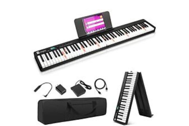 Folding Piano Keyboard Portable 88 Key Full Size Semi 49.7" x 8" x 2.35"