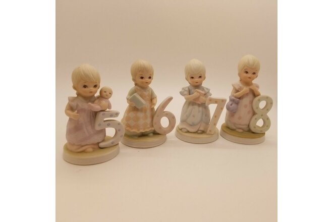 Lefton, The Christopher Collection Porcelain Birthday Girl Lot #5-8