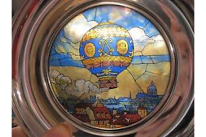 Anniversary Of Flight U.S. Historical Society Pewter Stained Glass Plates NEW