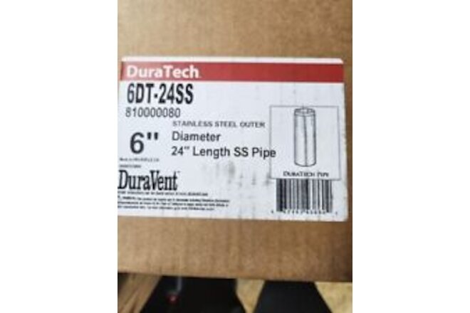 DuraVent 6DT-24SS 6" Inner Diameter - DuraTech Class A Chimney - Stainless Steel