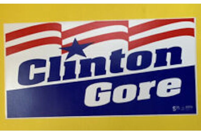 1992 Bill Clinton Vintage US Political Bumper Sticker Decal Campaign President 1