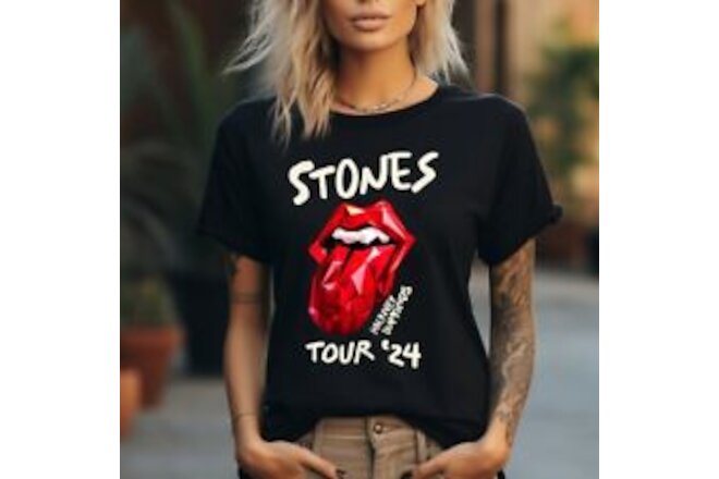The Rolling Stones Tour 2024 Red T-Shirt, The Rolling Stones Hackney Diamonds