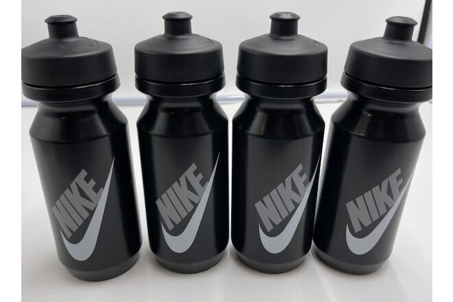 (QTY 4) Nike Squeeze BIG MOUTH BIDON 2.0 650 ML 18OZ Black Water Bottle MSRP $32