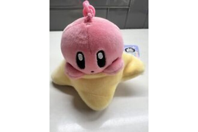 Nintendo Warp Star Kirby Plush 4” Mini Clip On Club Mocchi Video Game Merch Tomy