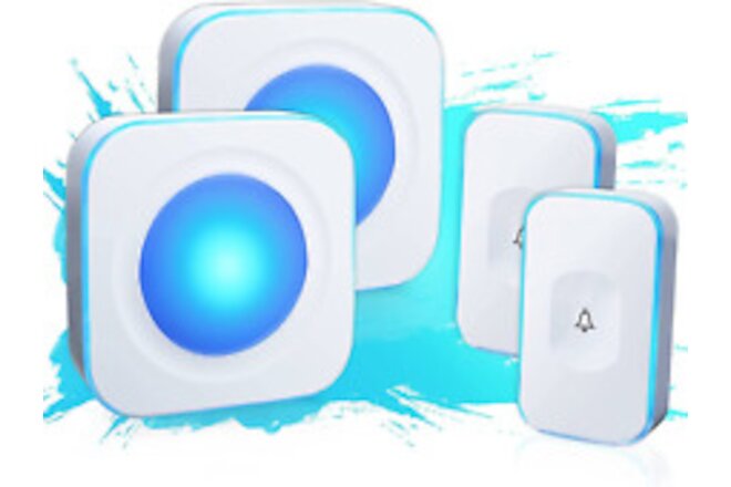 Wireless Doorbells for Home Hearing Impaired Doorbell 2 Buttons & 2 Receivers