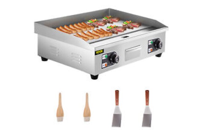 VEVOR 3000W 30" Electric Countertop Griddle Flat Grill Stainless Steel BBQ Grill