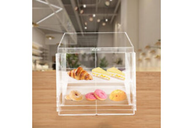 Acrylic Bakery Display Case Box Magnetic Back Door Donut Pastry Cookie Store
