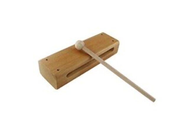 Wood Block with Mallet  1Set Wood Block Musical Instrument with Mallet, Solid
