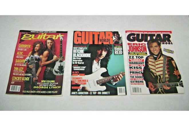 1991 Guitar Magazines + Transcriptions Deep Purple Blackmore Thin Lizzy Poster