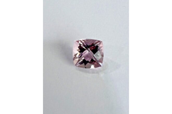 MORGANITE CUSHION CKR 7X7  TOP PINKISH  GORGEOUS  EXOTIC  COLLECTORS ITEM