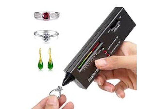 Professional Diamond Tester, Gem Tester Pen Portable Electronic Diamond Black