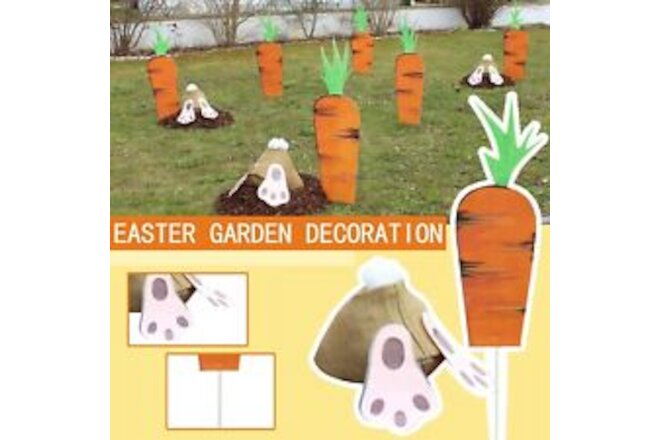 Easter Rabbit Carrot Garden Decoration Cute Rabbit Hole Carrot Insert In The
