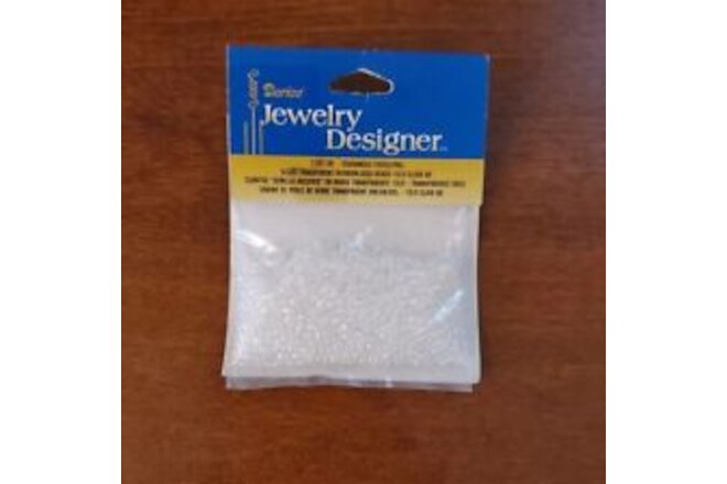 Darice Jewelry Designer Glass Transparent Rainbow Seed Beads 1101-38 Clear NOS